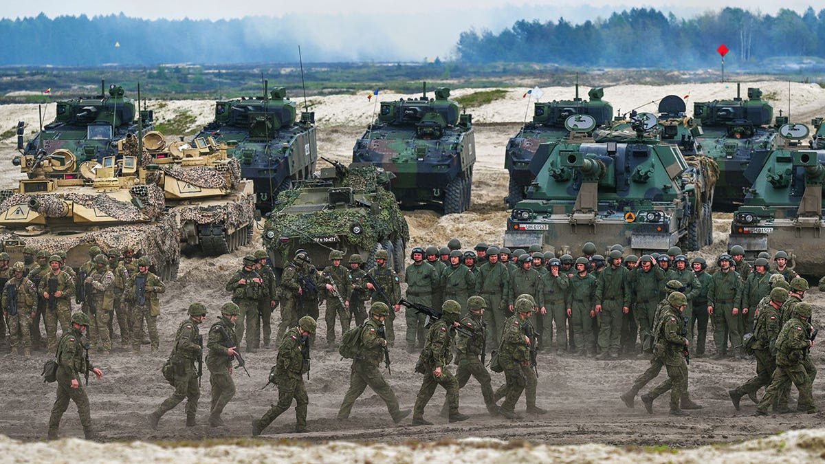 NATO soldiers train in Poland.