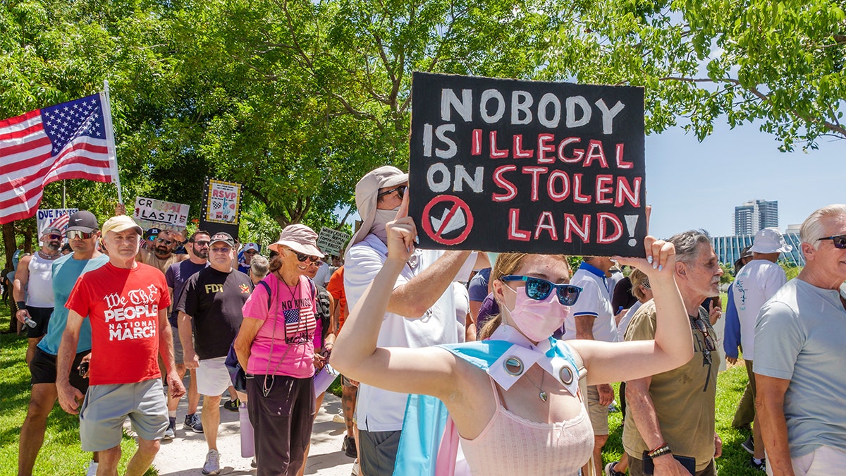 There is no protest from the king holding anti-ice signs
