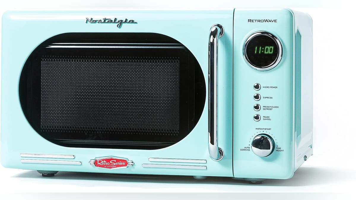 This microwave comes in fun colors.