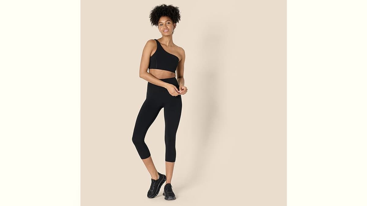 This sports bra is stylish and functional.