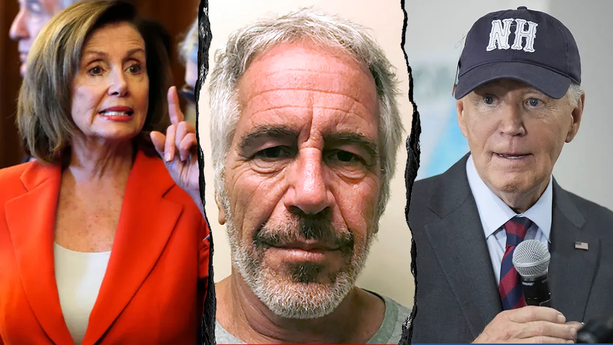 Pelosi, Epstein, Joe Biden from left to right