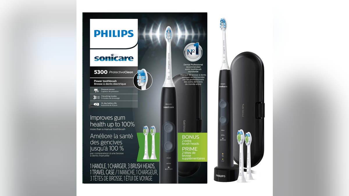 This electric toothbrush has a built-in pressure sensor that alerts you when you're brushing too hard.