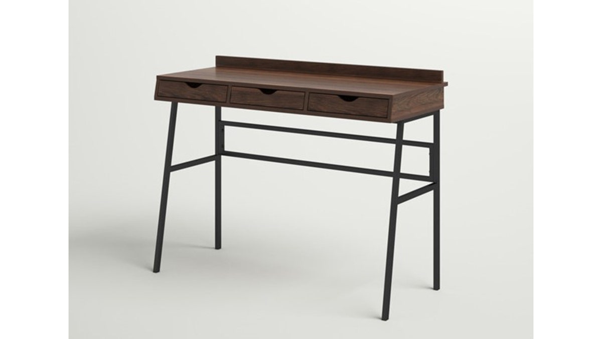 This small desk has plenty of storage space.