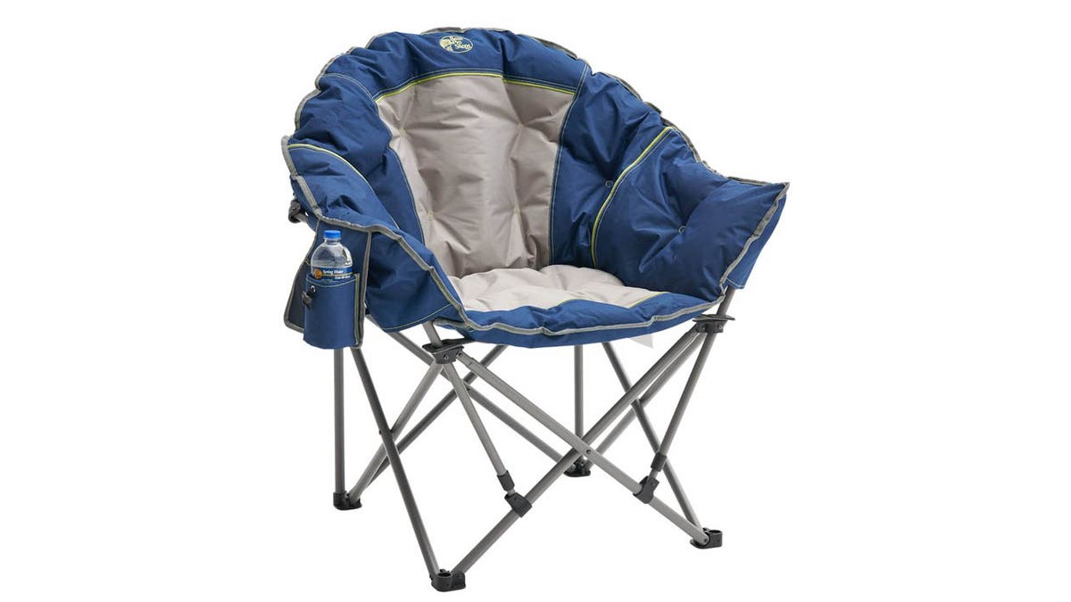 This chair will give you a relaxing place to sit while you're camping. 