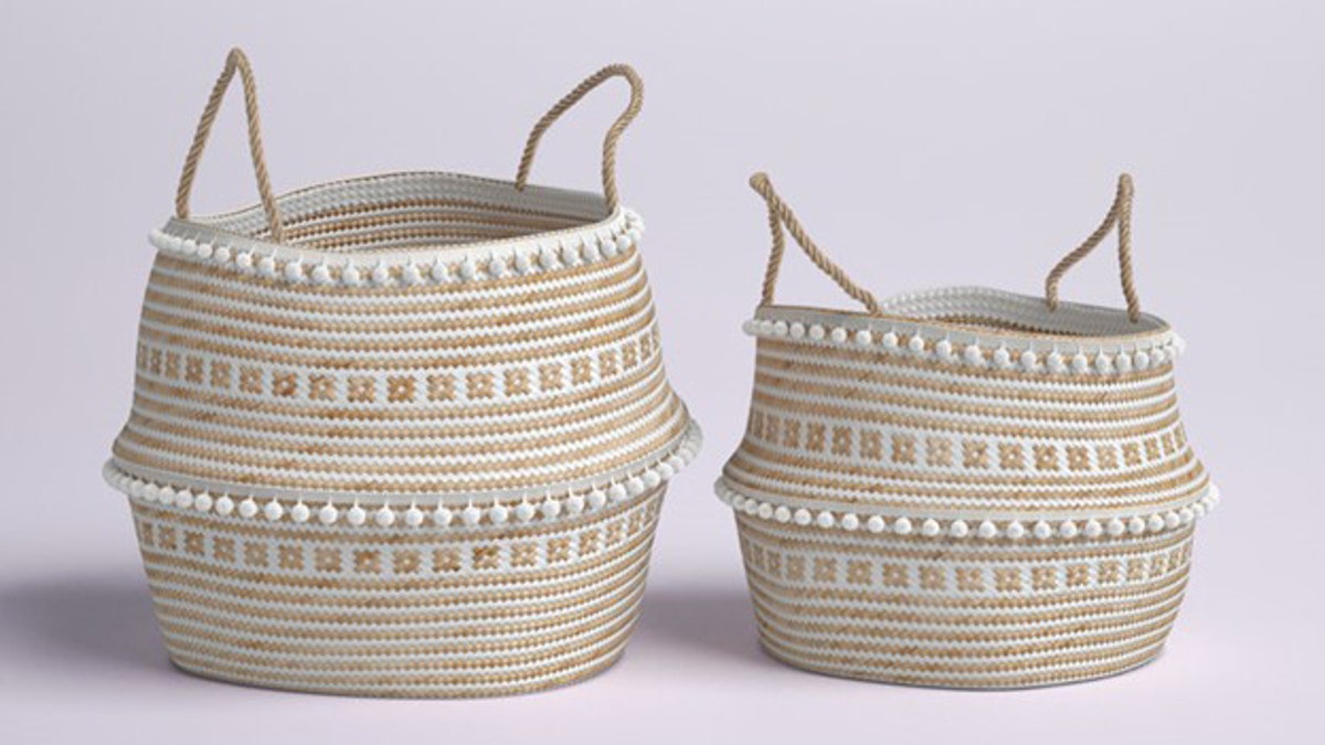 Storage options don't have to be ugly. Go with this Bohemian basket set.