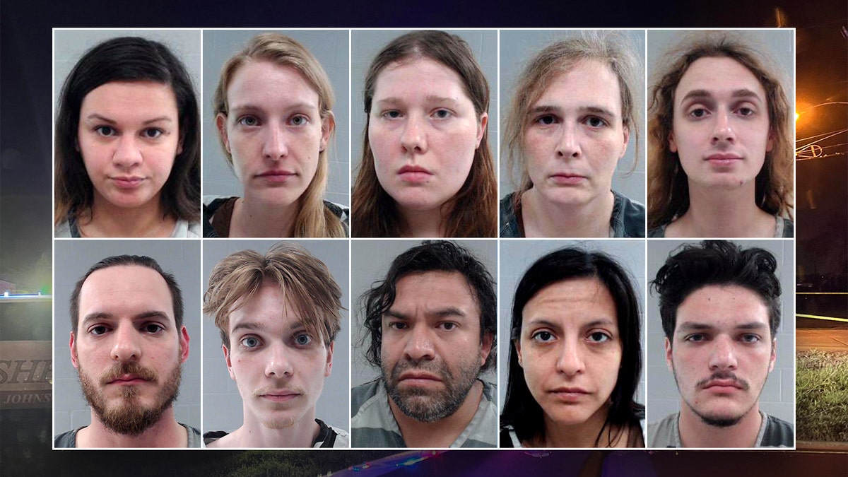 10 suspect mugshots in Texas ICE ambush attack