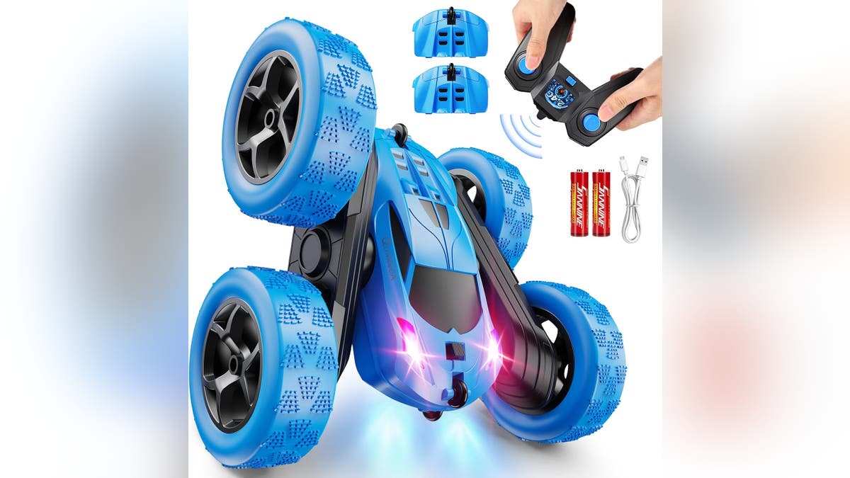 This remote-controlled car does great flips.