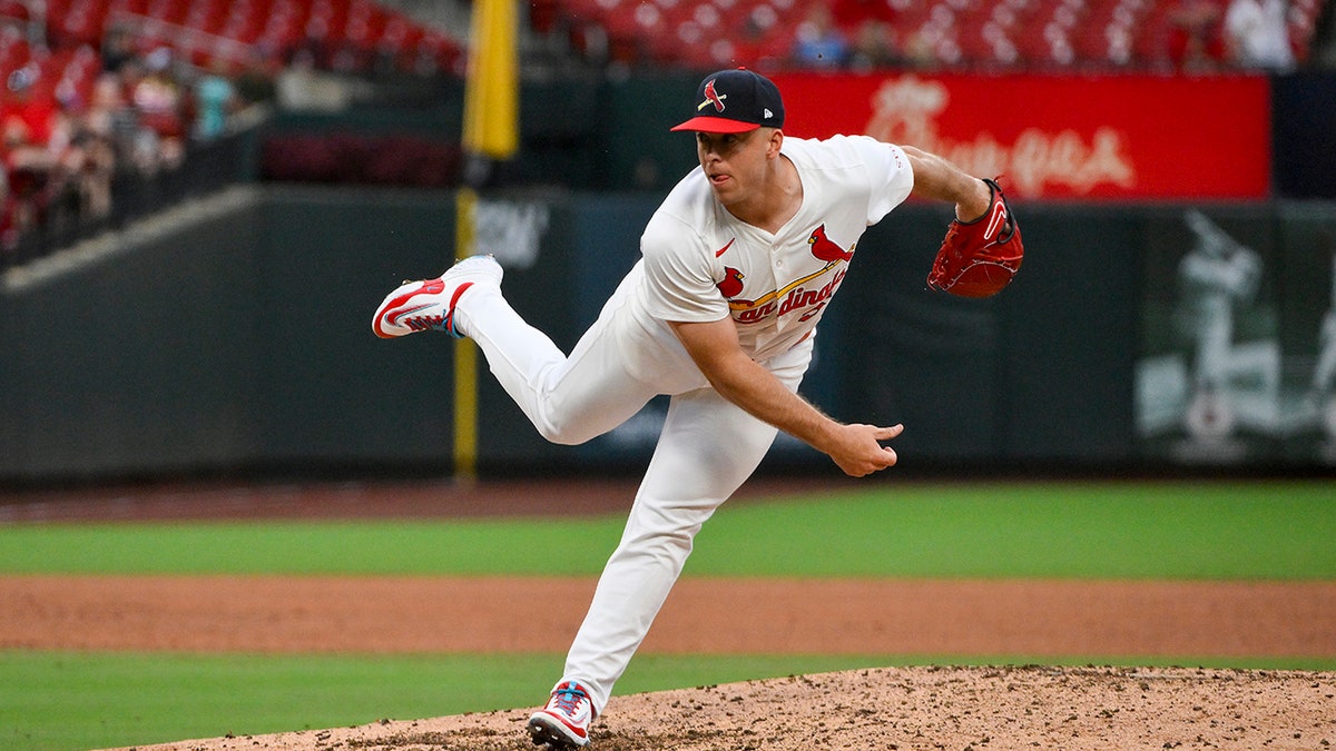 Ryan Helsley pitches