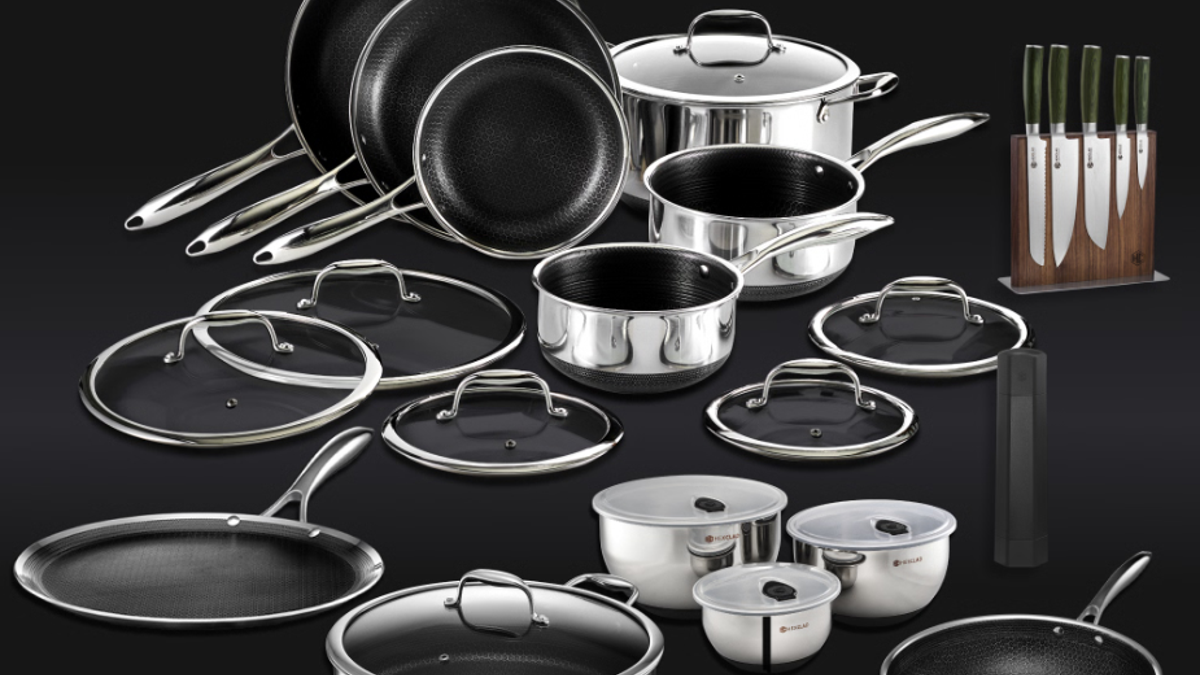 This bundle includes HexClad’s best-selling pots and pans.