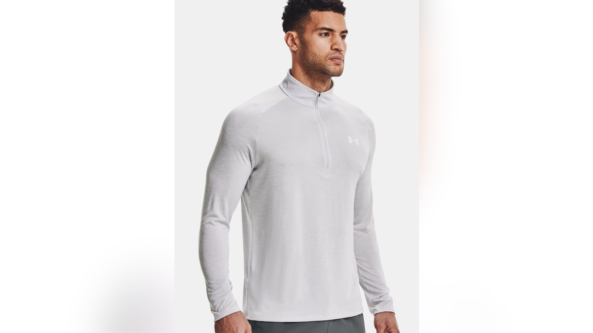 This quarter-zip is warm and offers sun protection.
