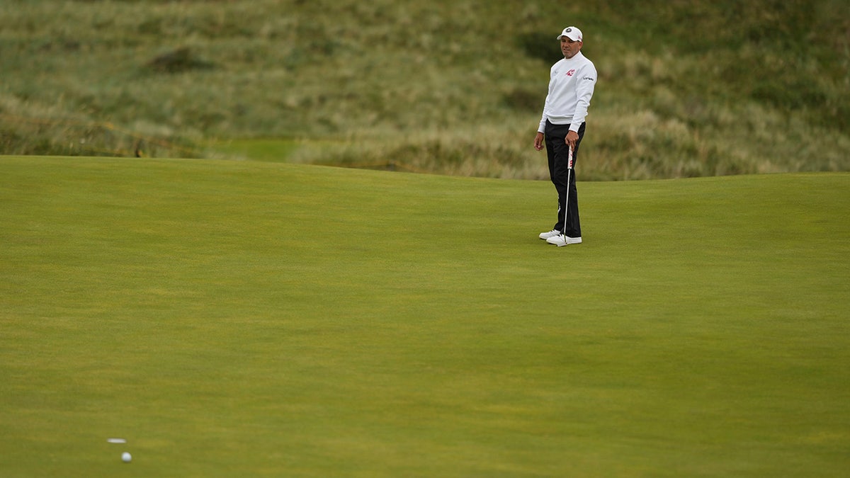 Sergio Garcia on the green