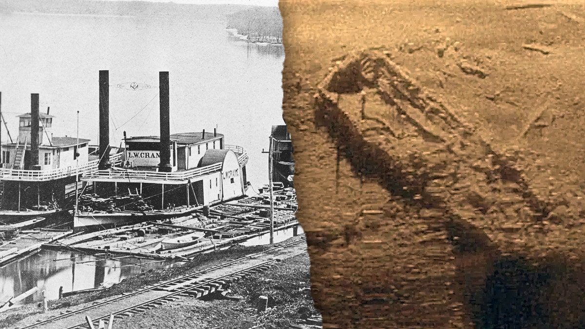 Split of 1800s ship, ruins
