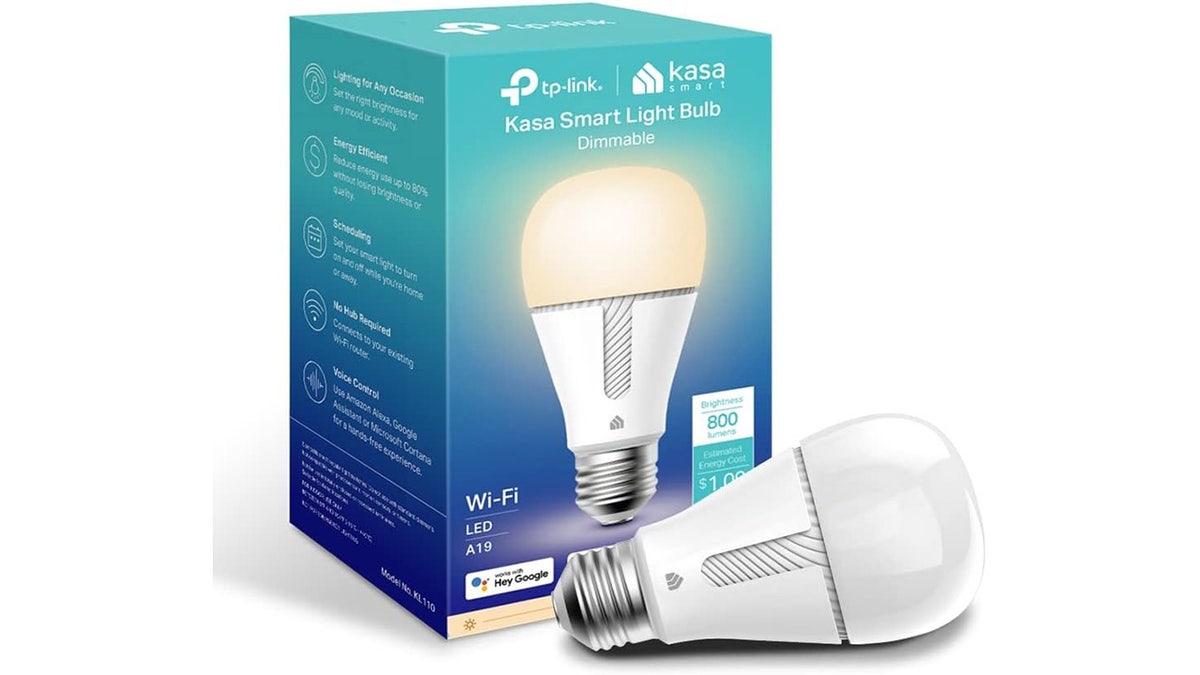 The Kasa Wi-Fi smart bulb provides a personalized lighting experience.