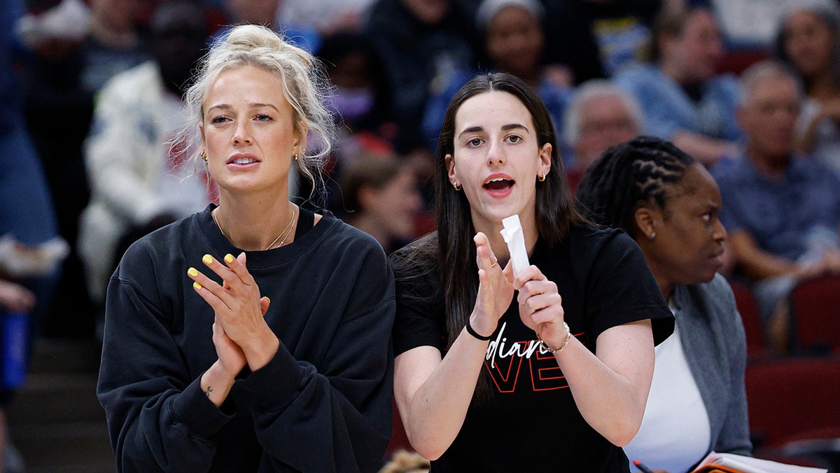 Sophie Cunningham and Caitlin Clark 