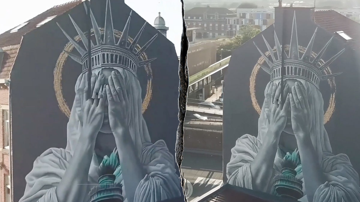 statue of liberty mural in france
