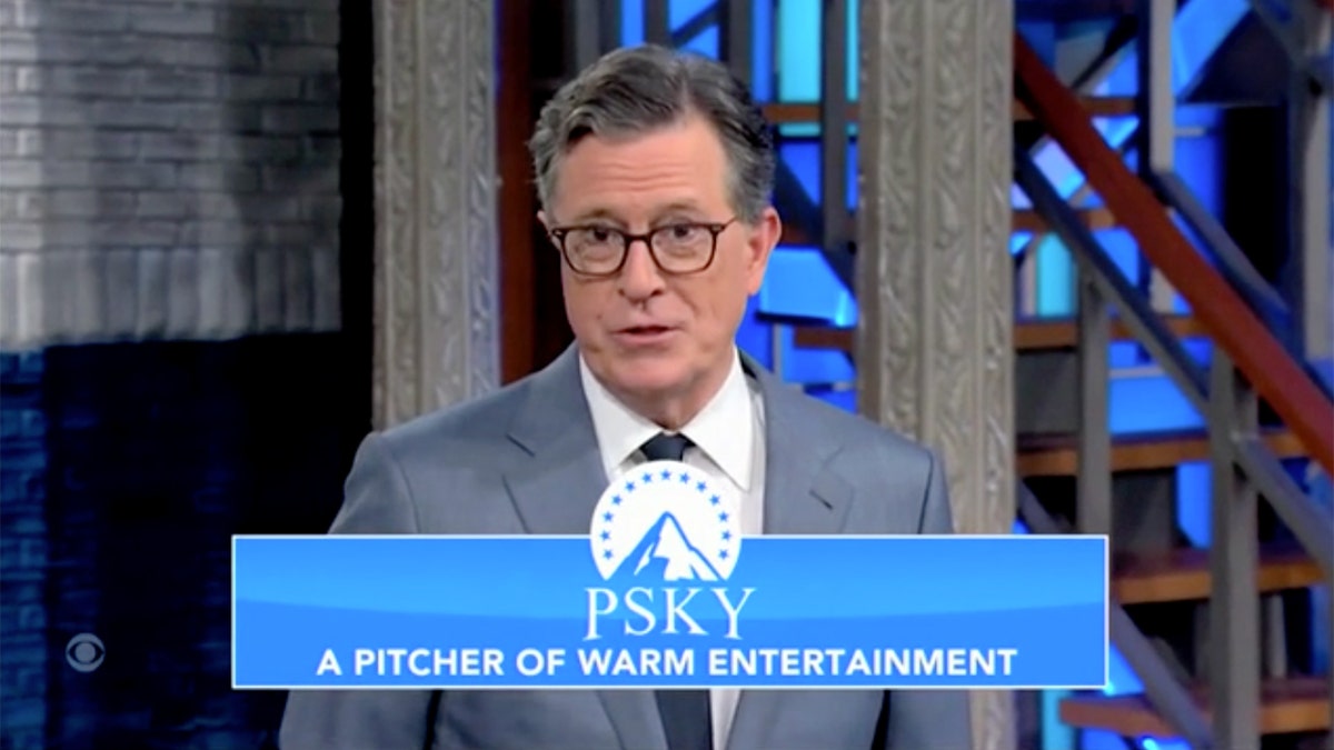 stephen-colbert-paramount-merger-psky Kolbert mocketed Paramount-Skyden's merger after canceling 'late show'