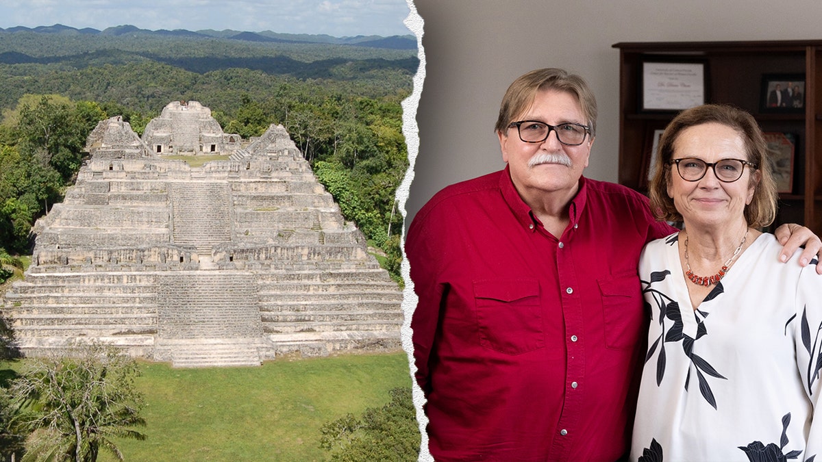 The image of Caracol site and smiling