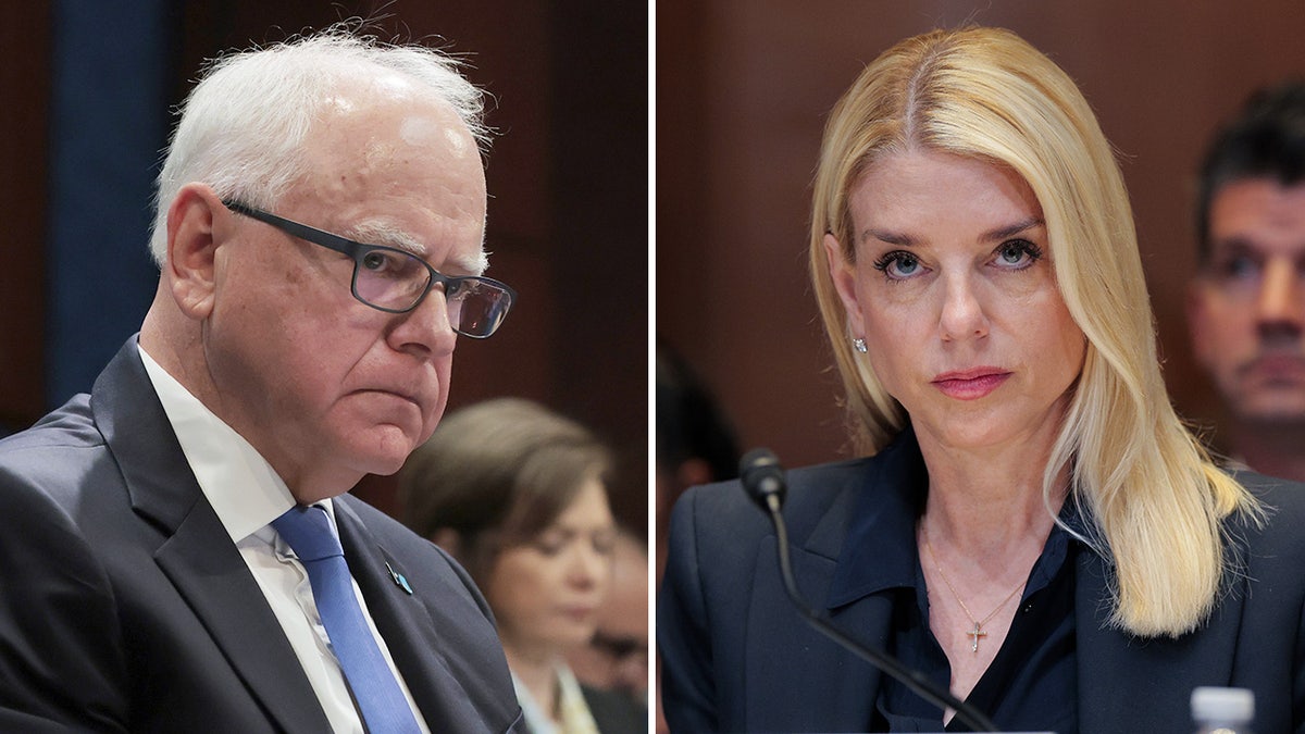 Tim Walz and Pam Bondi