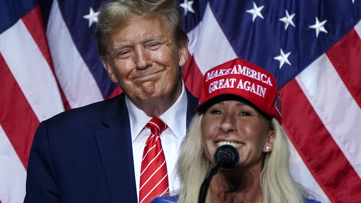 Rep. Marjorie Taylor Greene and Donald Trump