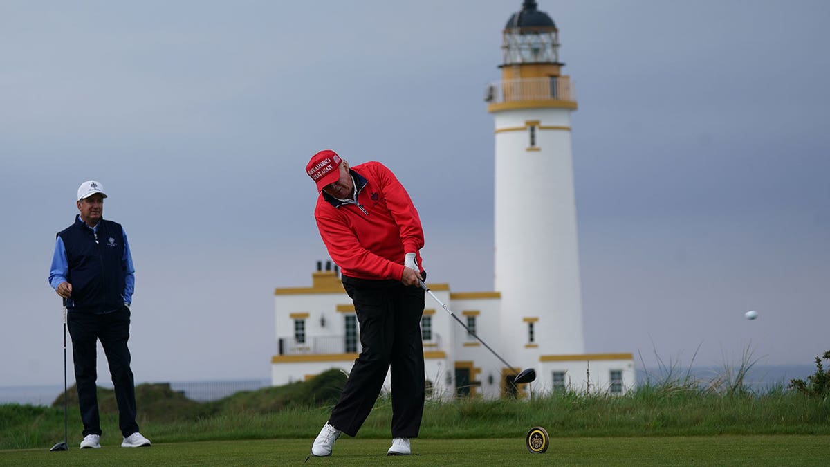 Trump golfing in Scotland
