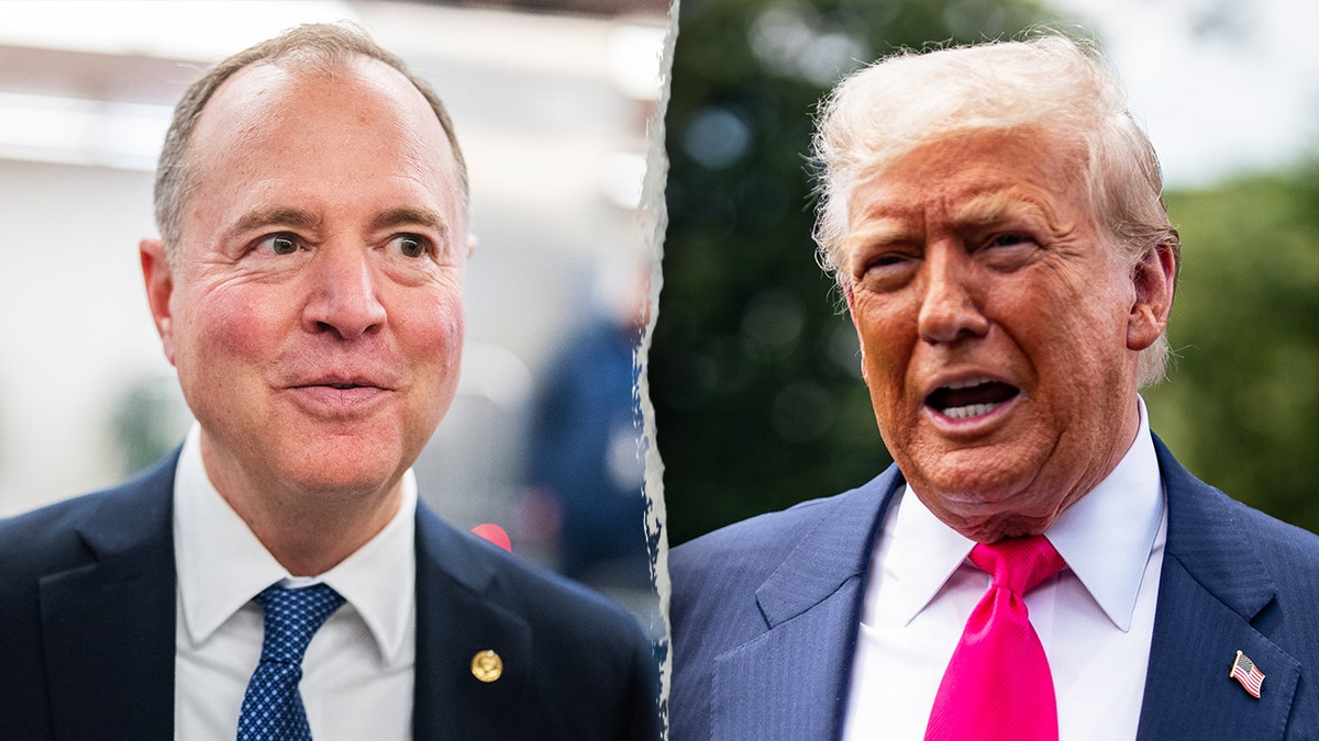 Senators Adam Schiff and President Donald Trump