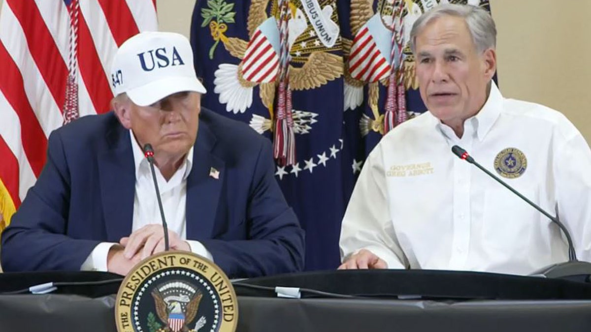 Texas Gov. Greg Abbott speaks during a roundtable with other state and federal officials Friday in Kerrville.