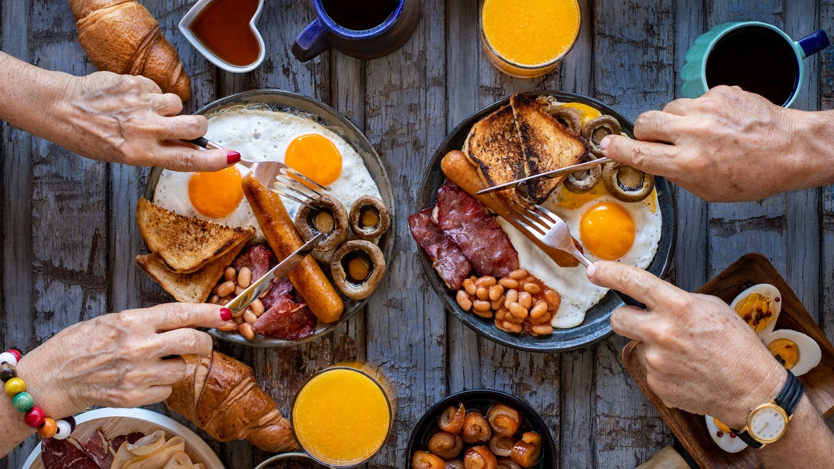 Two plates of food
