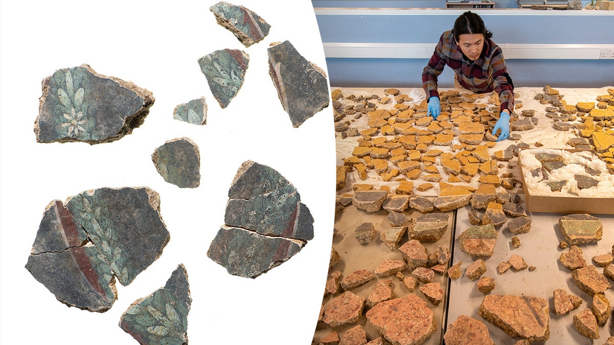 Split image of art, han li working with fragments