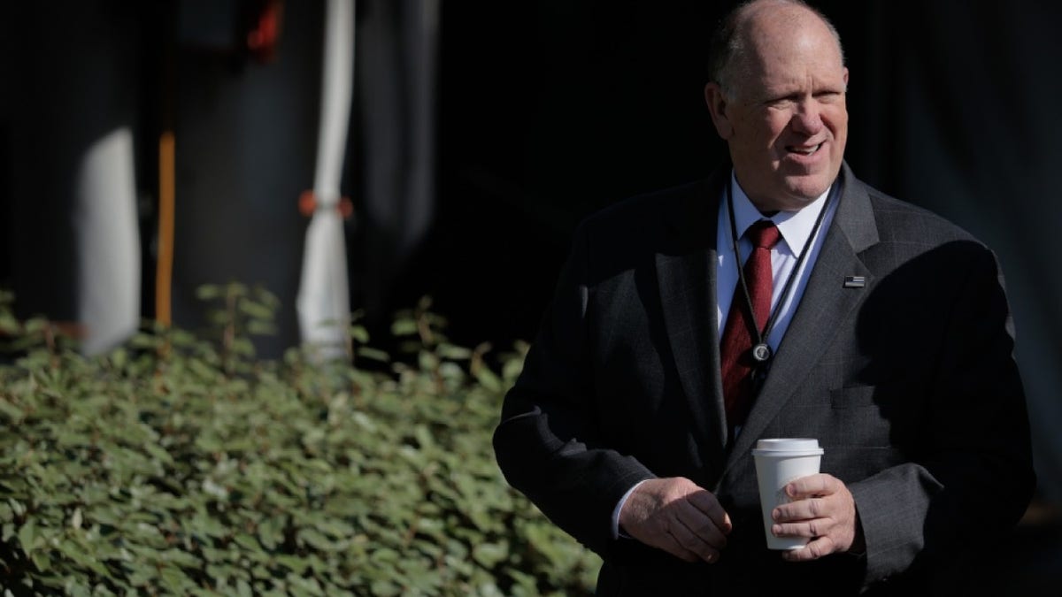 WASHINGTON, DC - APRIL 23: White House border czar Tom Homan talks to reporters outside the White House on April 23, 2025 in Washington, DC. Homan talked about recent law enforcement actions against criminal gangs in New York City and claimed that under the leadership of President Donald Trump the southern border with Mexico is more secure than it has ever been. (Photo by Chip Somodevilla/Getty Images)