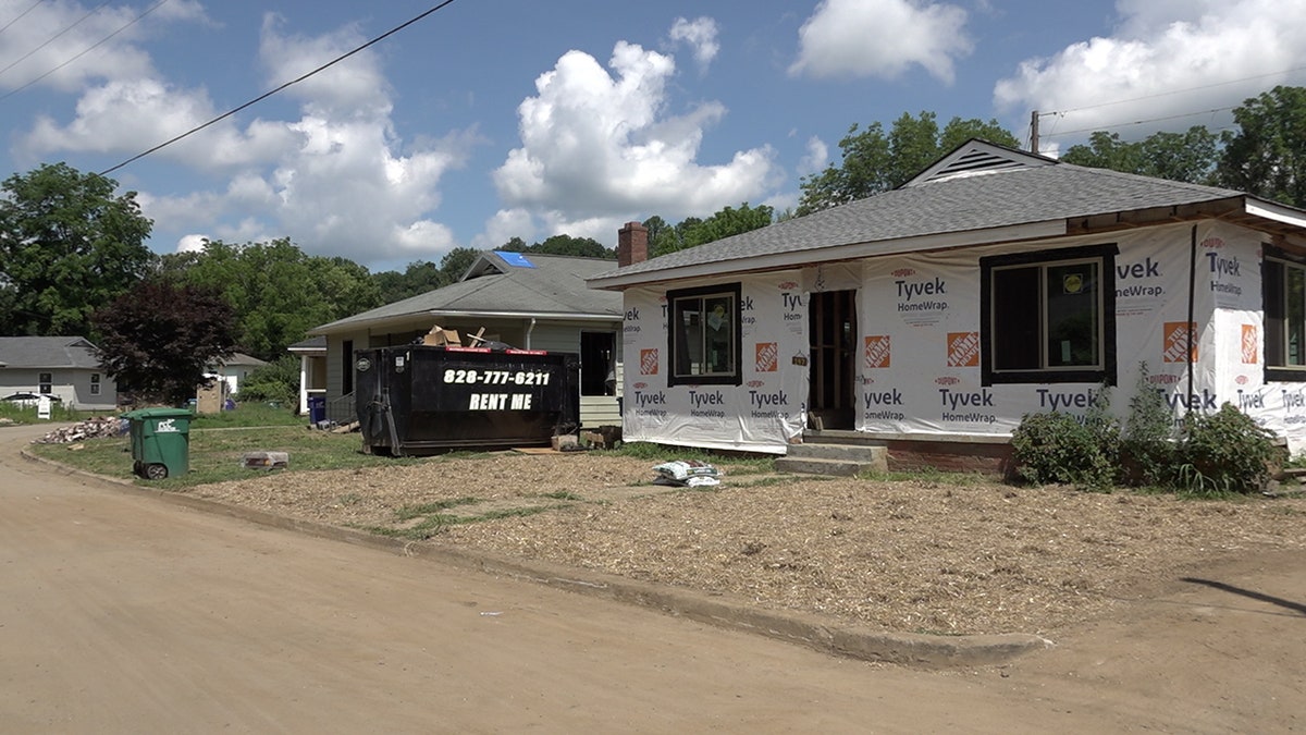 A home destroyed by Helene getting rebuilt