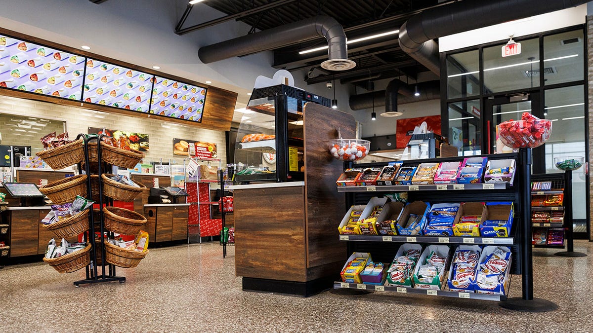Wawa flexibility store, packed snack offers on Sulek and Burritos in the background