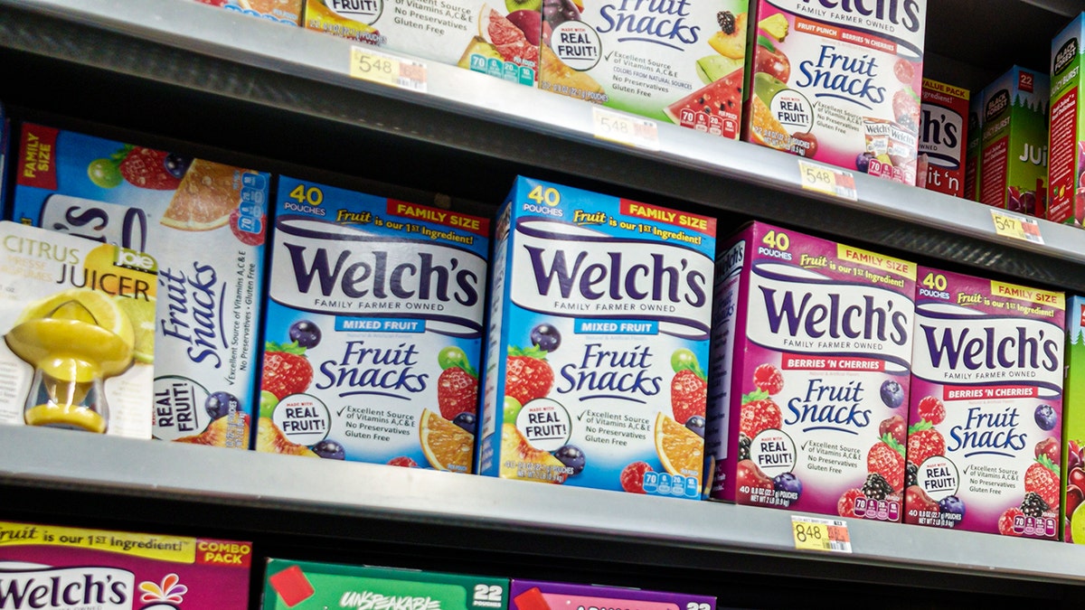 Welch's Fruit Snacks on store shelves.