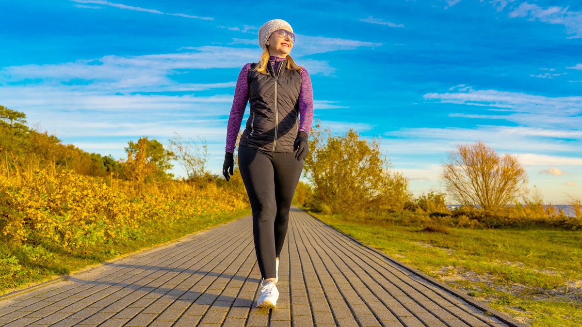 Woman fitness walking