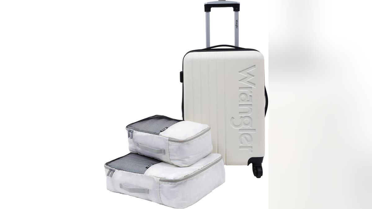 This hardsided carry-on includes packing cubes.