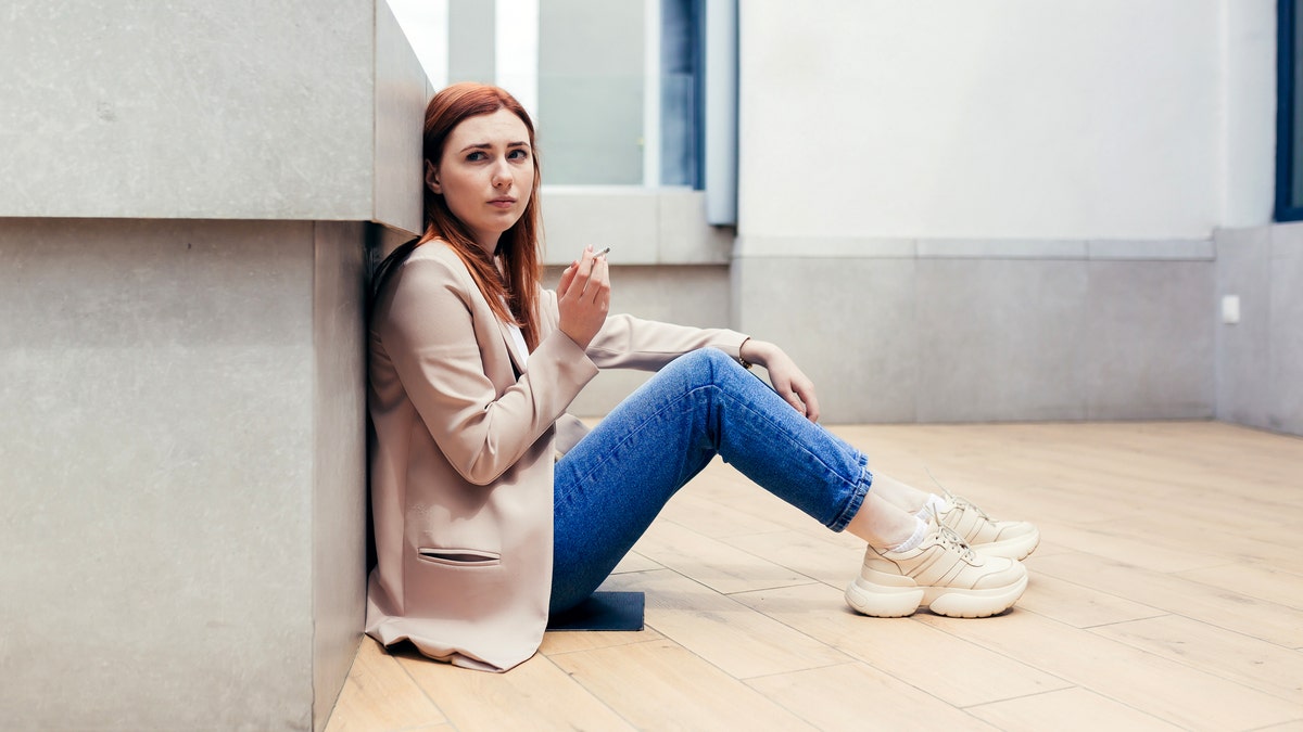 Young woman smoking