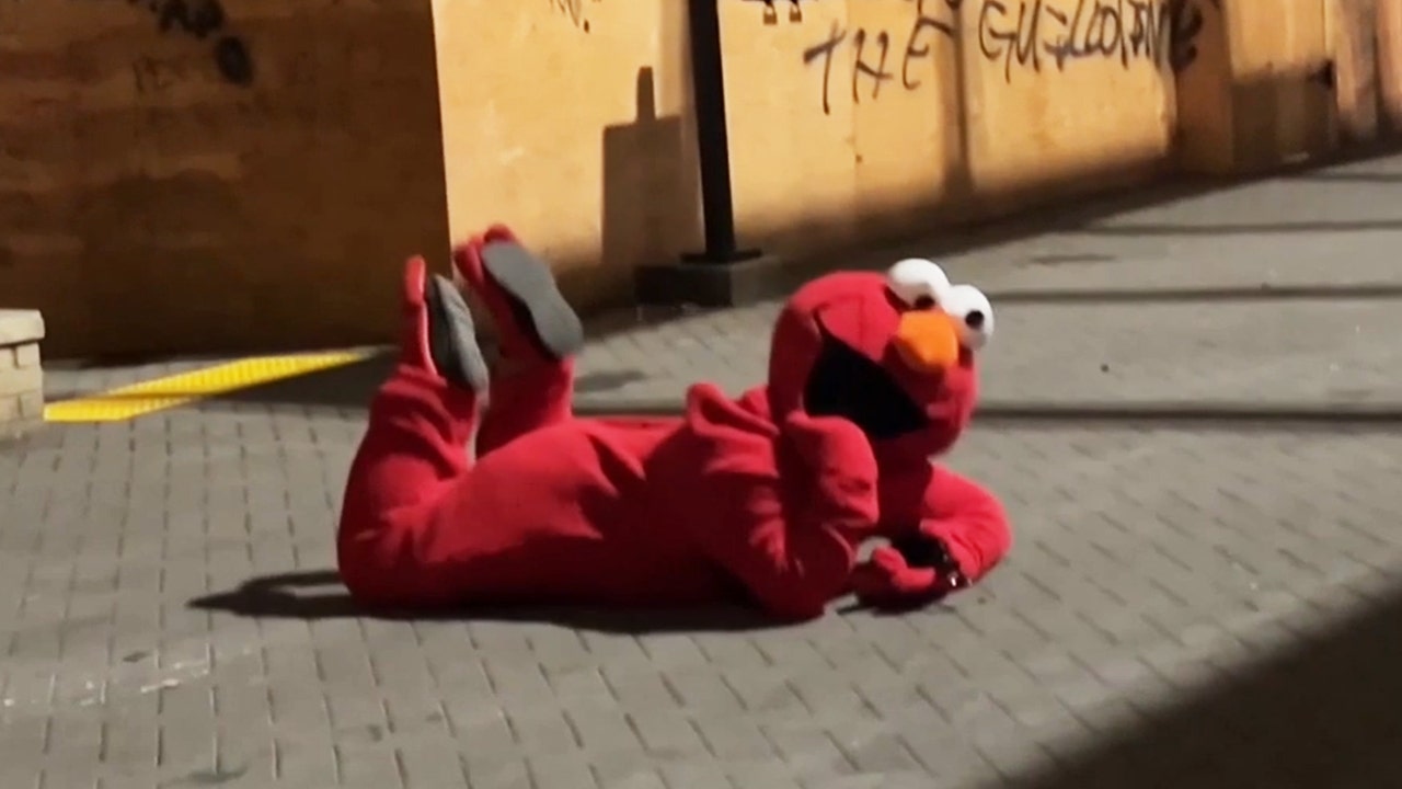Elmo-costumed individual confronts Antifa at Portland ICE