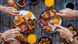 Two plates of food