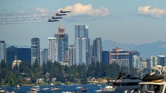 Climate activists demand end to US Navy's 'Blue Angels' airshow in Seattle