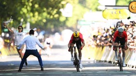 Security guard tackles anti-Israel agitator at Tour de France finish line - Fox Business News