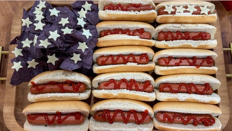 Patriotic content creator shows how to turn hot dog board into American flag