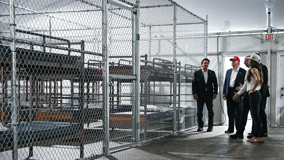 Donald Trump, Kristi Noem, and Ron DeSantis tour Alligator Alcatraz