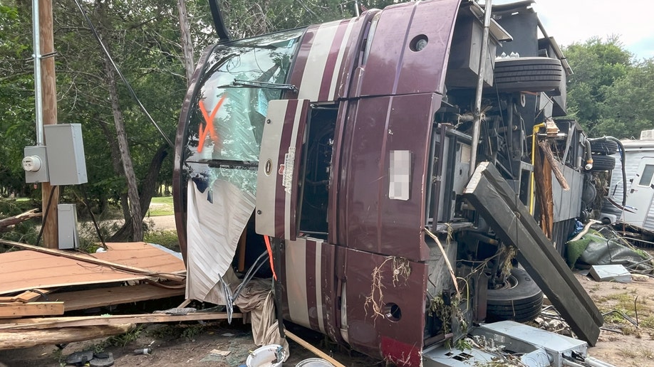 RV on its side