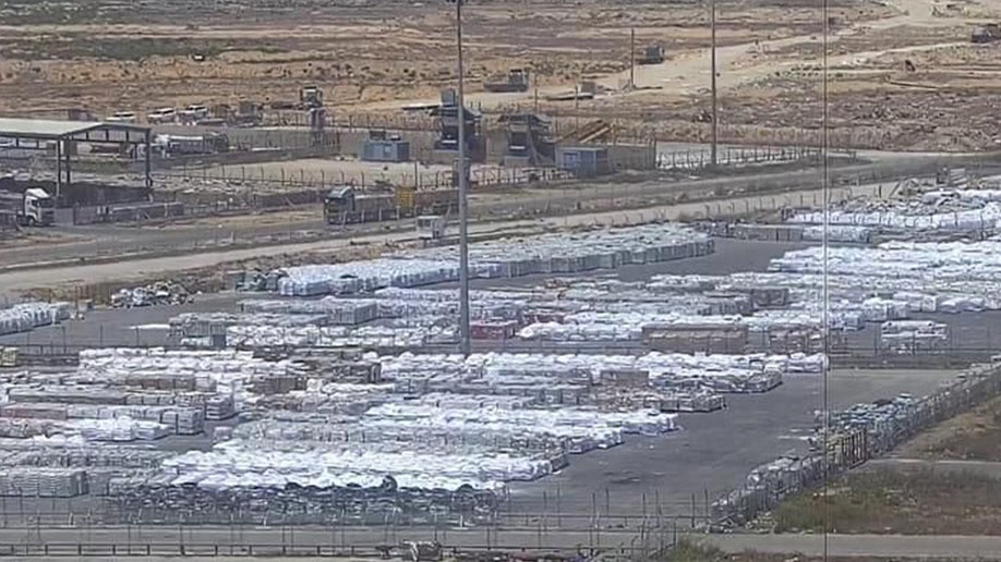 Pallets of humanitarian aid