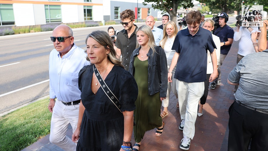 Kohberger victim Ethan Chapin's family arrive at court.