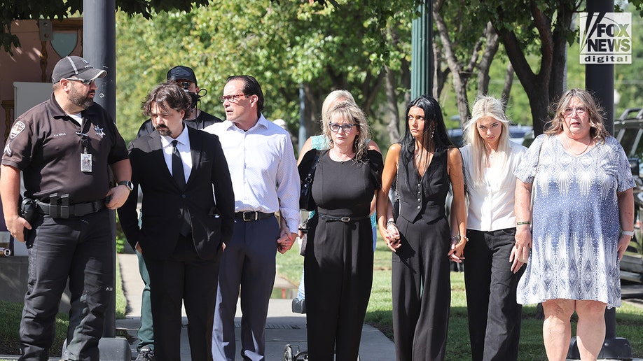 Kohberger victim Kaylee Goncalves's family arrive at court.