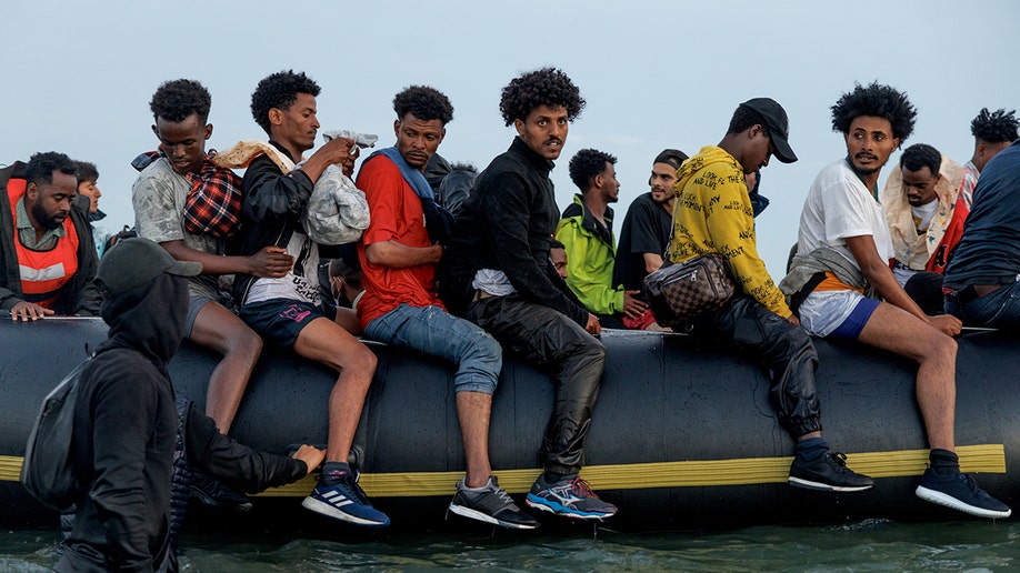 Boat full of male migrants attempts passage from France to UK