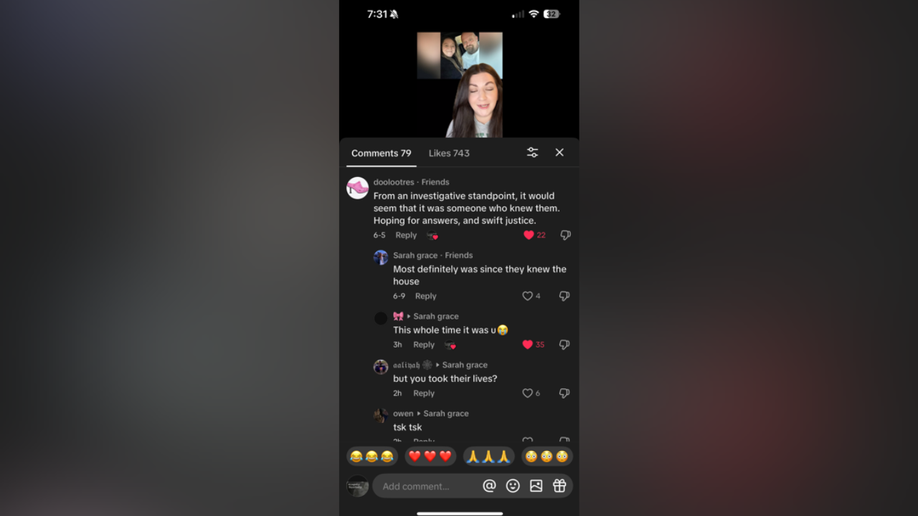 Comments connected TikTok from Sarah Grace Patrick 