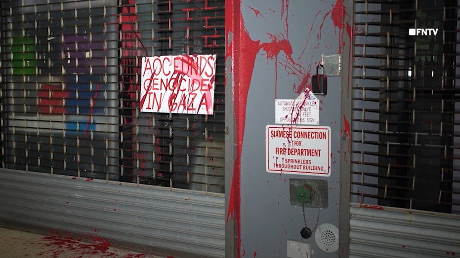 AOC campaign office vandalized with anti-Israel message after vote on Republican amendment