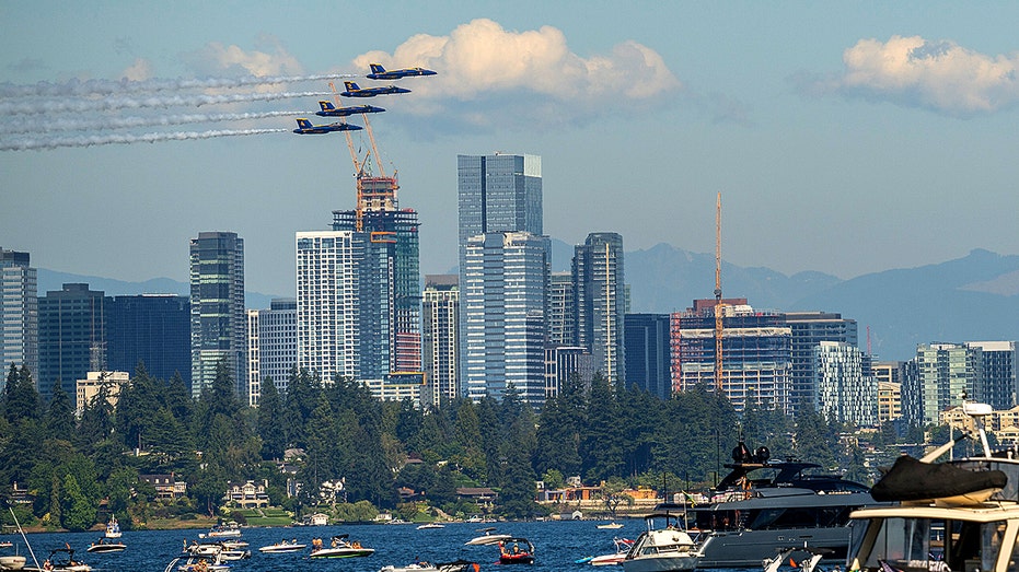 Seattle Climate Activists Protest Blue Angels Airshow Over Noise, Emissions