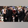 Jack Osbourne, Sharon Osbourne and Kelly Osbourne arrive for Ozzy Osbourne funeral.